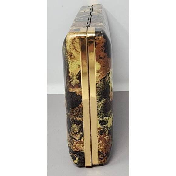 Vintage Mele Jewelry‎ Box Brown & Gold Floral Velvet Lined Storage Case - Picture 5 of 15